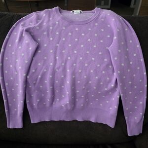 Liz Claiborne Lavender Polka Dot Sweater
